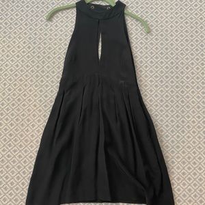 Geren Ford black silk key hole dress